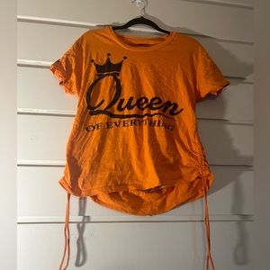 Graphic tee w/ drawstrings & an open back design